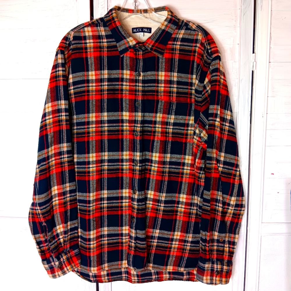 Alex mill size xl men Flannel button down shirt